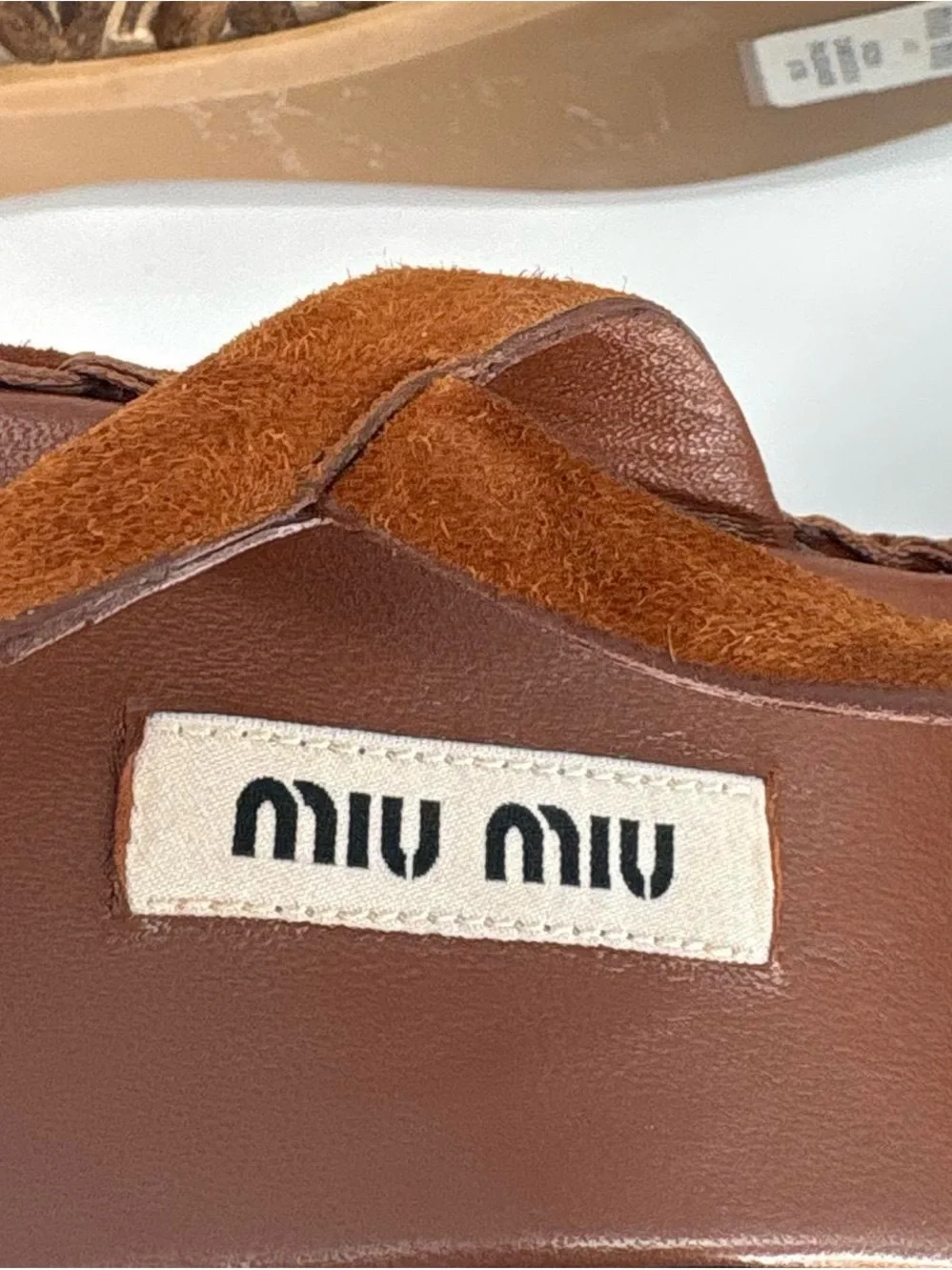 Miu Miu Brown Suede Platform Wedge Sandals
